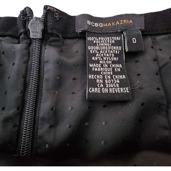 BCBG Black Fluted Skirt Women Size 0 - Picture 4 of 7